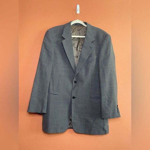 Hugo Boss Vintage Wool Herringbone Sport Coat Blazer Mens Size 40L - Picture 1 of 6